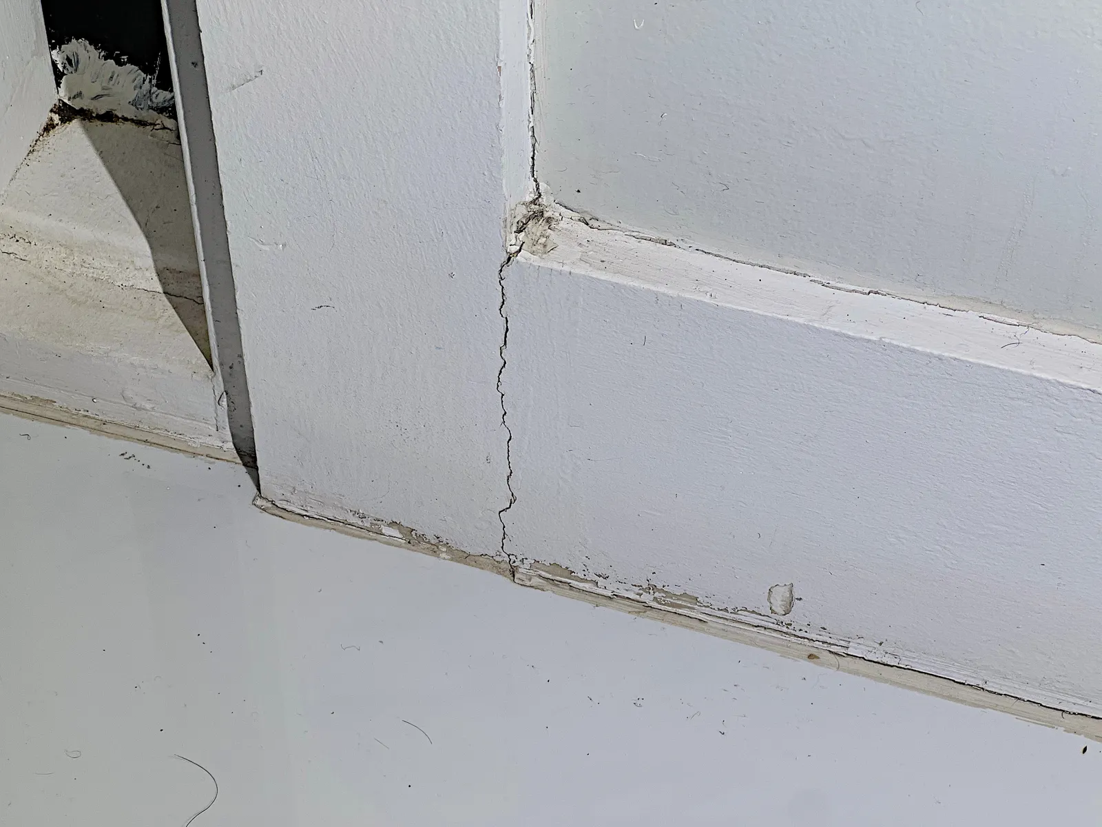 Crack beside a door frame